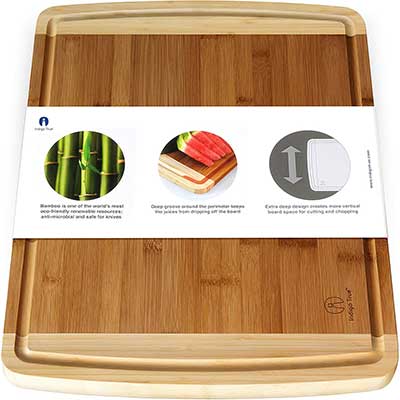 Extra Large Bamboo Cutting Board for Kitchen with Juice Groove