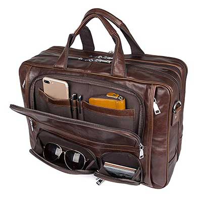 Augus Travel Genuine Leather Duffel Briefcase