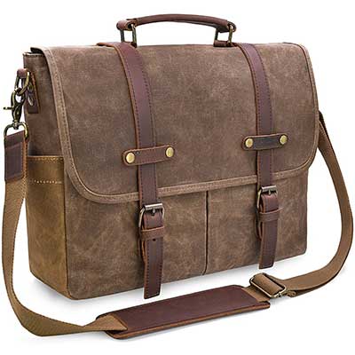 NEWHEY Men’s’ Bag 15.6’’ Waterproof Vintage Briefcase