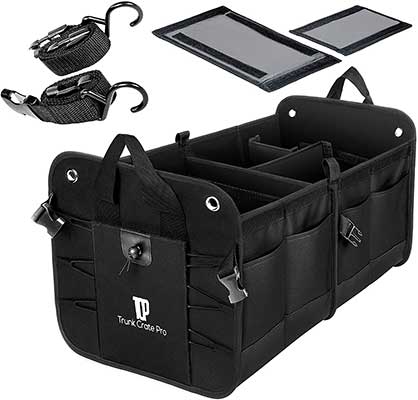 Trunkcratepro Collapsible Portable Multi-Compartment Trunk Organizer