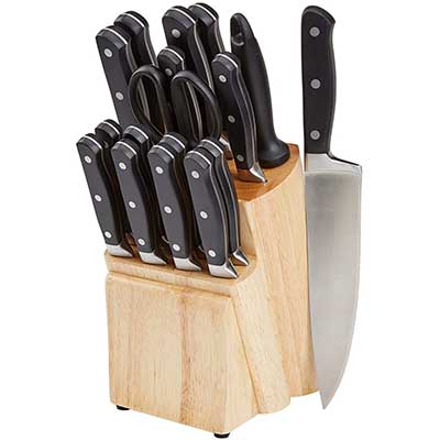 AmazonBasics Premium Kitchen Knife Block Set