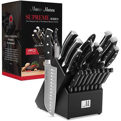 Master Maison Stainless Steel Cutlery with Wooden Block