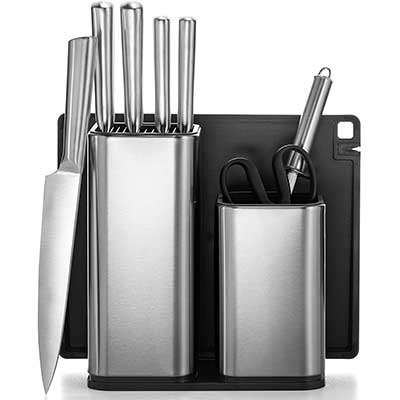 FineDine 10-Piece Stainless Steel Knife Set with Cutting Board