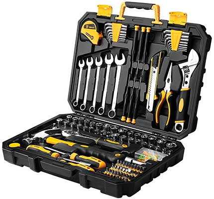 DEKOPRO 158 Piece Tool Set-General Household Hand Tool Kit