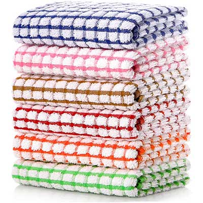 LAZI Kitchen Dish Towels, Bulk Cotton Kitchen Towels