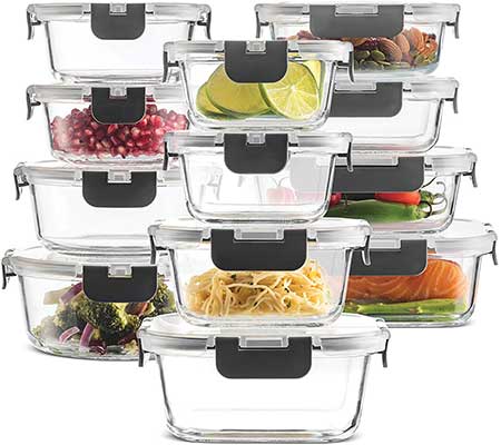 24-Piece Superior Glass Food Storage Container Set