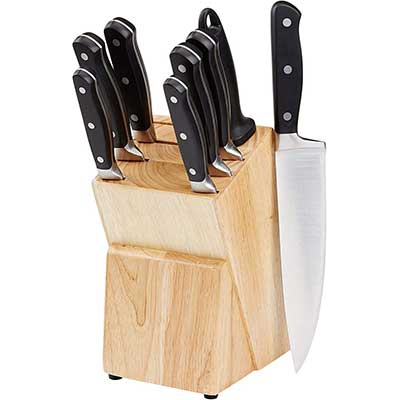 Amazon Basics 9-Piece Kitchen Knife Block Set